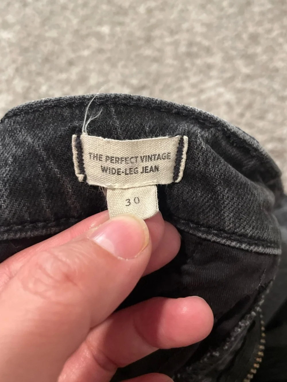 Madewell The Perfect Vintage Wide Leg Jeans Women Size 30 Black‎ Denim Pant